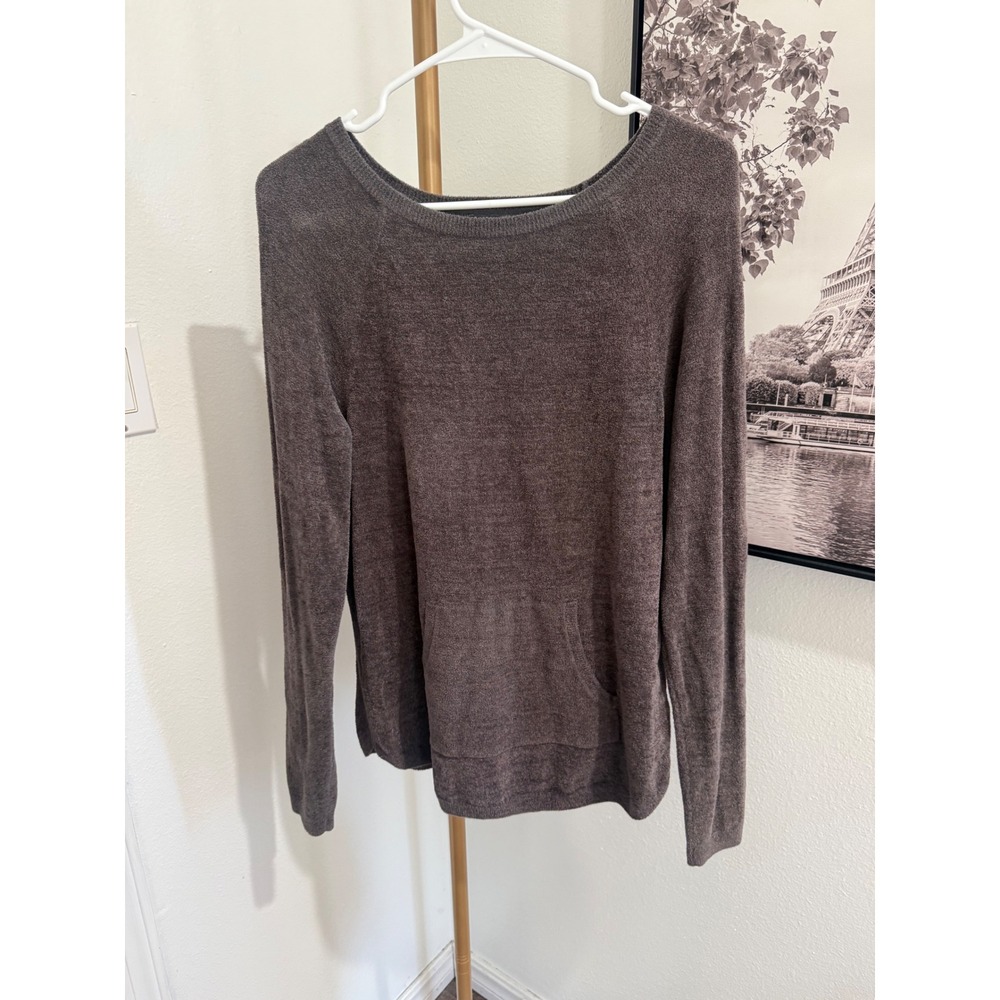 Barefoot Dreams CozyChic Ultra Lite Pullover Charcoal Gray Small QVWC U1437